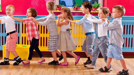 children learning and playing